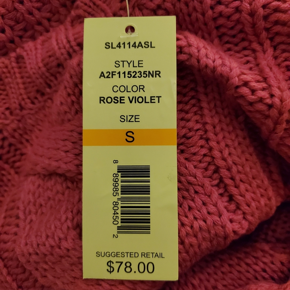 ONE A  Knit Crew Neck Sweater Rose Violet Womens Small - Picture 4 of 4